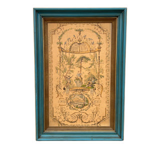 Antique Lithograph Garden Art