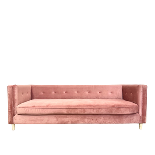 Dark blush velvet modern sofa