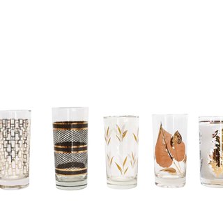Assorted vintage highball glasses