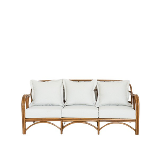 Vintage, Cream, Bamboo, Sofa