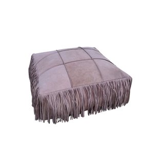 Fringe pink pouf