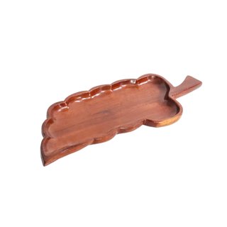 Vintage wood leaf divided tray