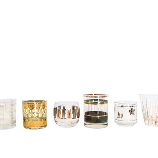 Assorted vintage lowball glasses