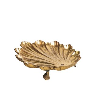 Brass footed shell shape dish