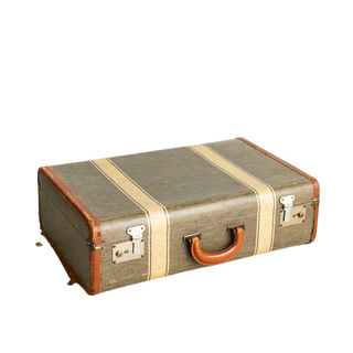 Stripe tweed hunter green suitcase
