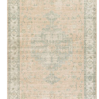 Hasna Pale Pink And White Medallion Area Rug - World Market