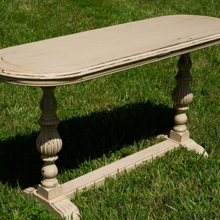 Neutral white wash oval table