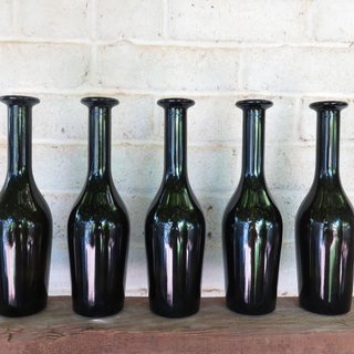 Tall Black Glass Vases