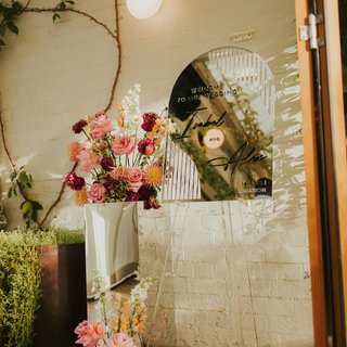 Mirror Plinths at Wedding Table