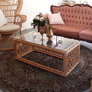 Wedding Cane Coffee Table Glass Top