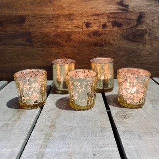 Mercury Gold Tealight Candle Votives