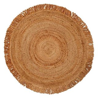 Round Jute Rug Tassels