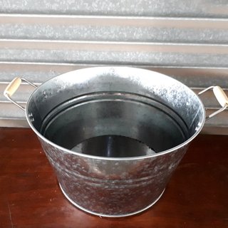 Small Vintage Metal Tubs for Ice Buckets at Drinks Stations