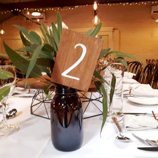 Timber Table Numbers on Sticks