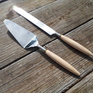 Timber Handle Cake Knife Set for Wedding Cake Table