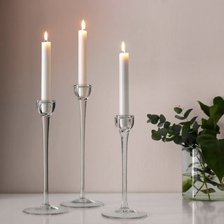 Plain Glass Wedding Candlesticks