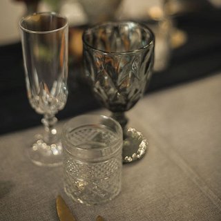 Grey Vintage Glass Goblets