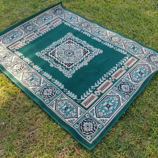 Green Cream Geometric Rug
