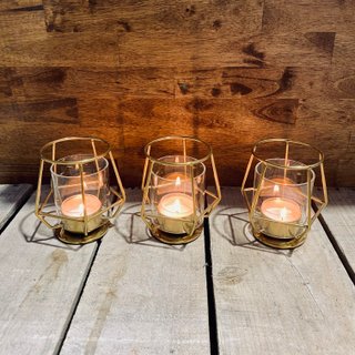 Gold Geometric Tealight Votives