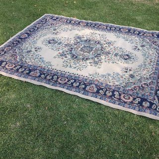 Large Blue Cream Rug