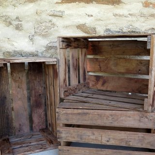 Large timber crate side tables