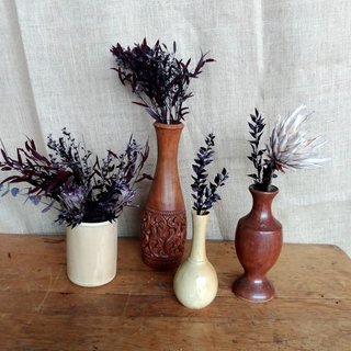 Wooden Vases Dried Flowers