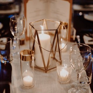 Gold Candle Glass Hurricanes