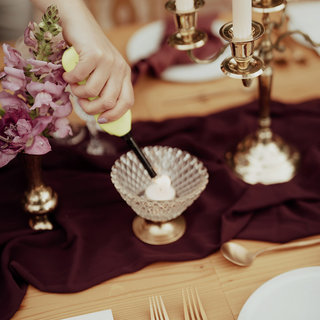 Wide Cut Glass Candleholders with Feet