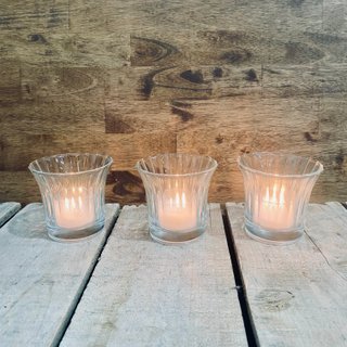 Clear Flare Tealight Candle Glass Votives