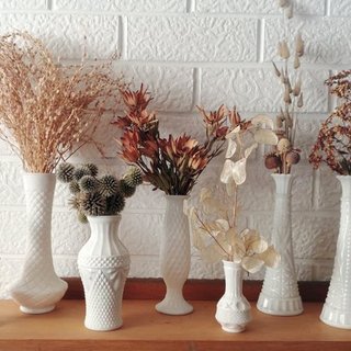 Milk Glass Vases Various Sizes