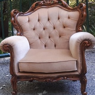 Vintage Champagne Coloured Armchairs