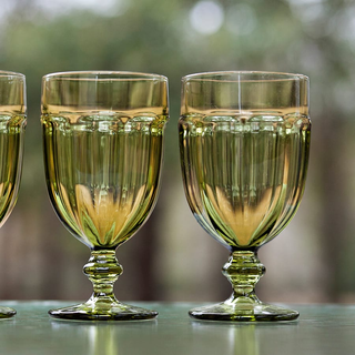 green goblet plastic cups