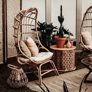 Natural Rattan Cocoon Chair