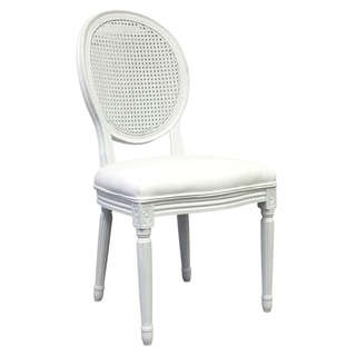 Antrim White Cane Back Chair - DC Wedding & Event Rentals