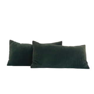 Dark emerald velvet lumbar pillow set