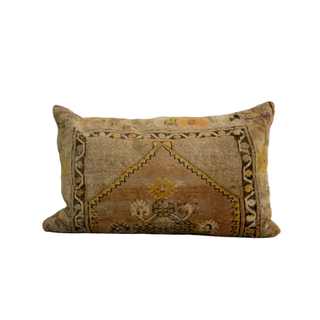 Vintage accent pillow, pale pink and gold