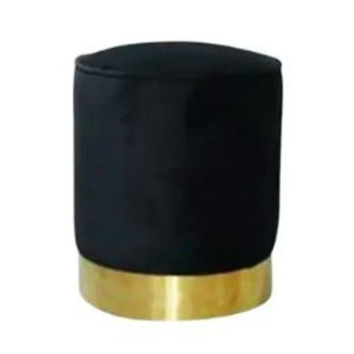 Black and brass ottoman stool