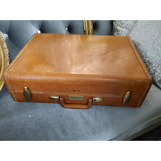 Old large brown hat box luggage - Ruby Lane