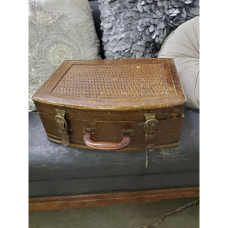 Old large brown hat box luggage - Ruby Lane