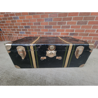 Old large brown hat box luggage - Ruby Lane