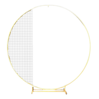 Backdrop: Gold Circle Half Grid
