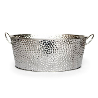 Bucket: Silver Hammered with Handles