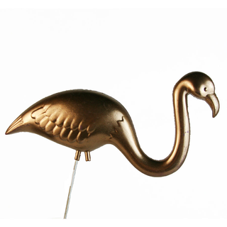 Animal Figures: Gold Mini Flamingo on Stick