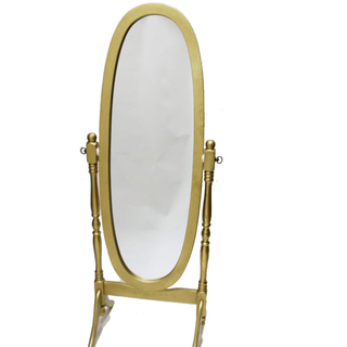 Floor Mirror: Gold Oval 24"x32"