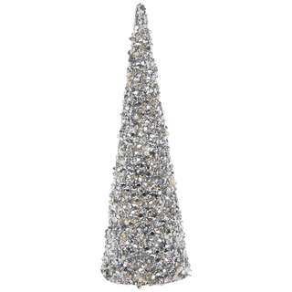 Cone Tree: Silver Sequin 18"