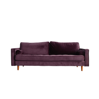 Purple velvet sofa for rent in Helloville