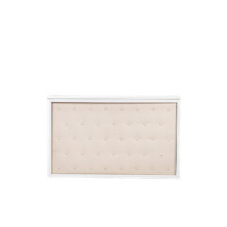 white shadowbox bar with white top and tufted insert 