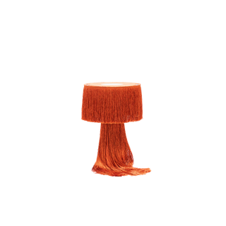 rust fringe tabletop lamp rental for events