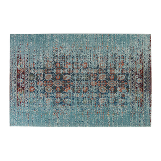 blue patterned contemporary rug 