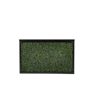 black shadowbox bar with green hedge insert and black top 